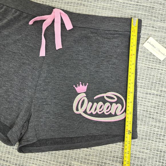 Bobbie Brooks Sleep Shorts Womens Plus 1X Grey Gold Glittery Queen Graphic NEW - Picture 7 of 9